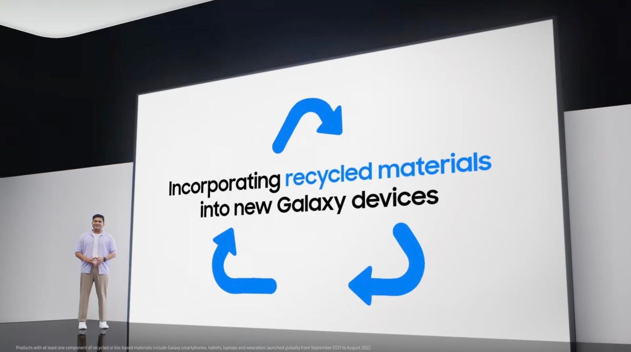 Samsung Unpacked incorporating recycled materials