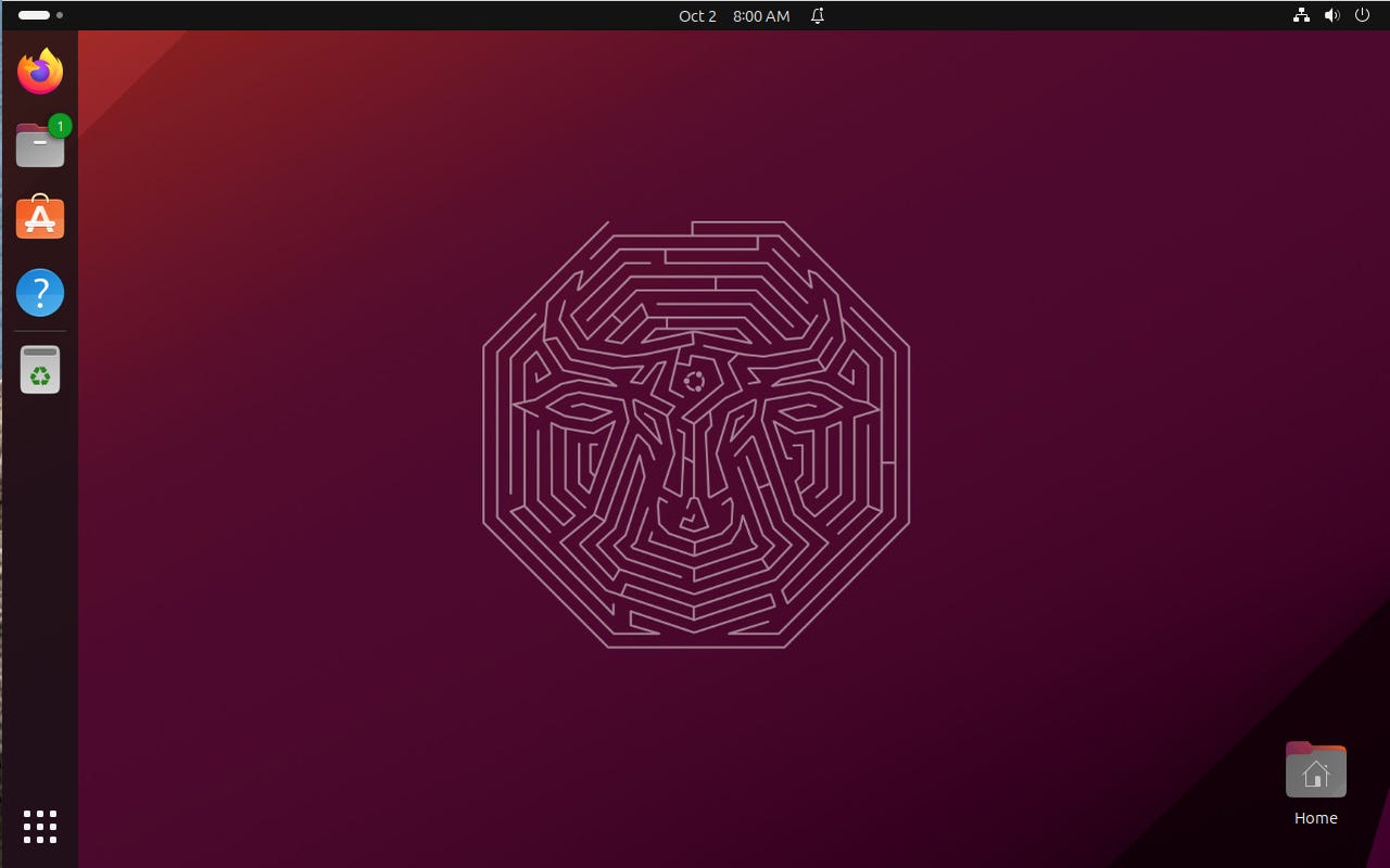 The default Ubuntu 23.10 desktop.