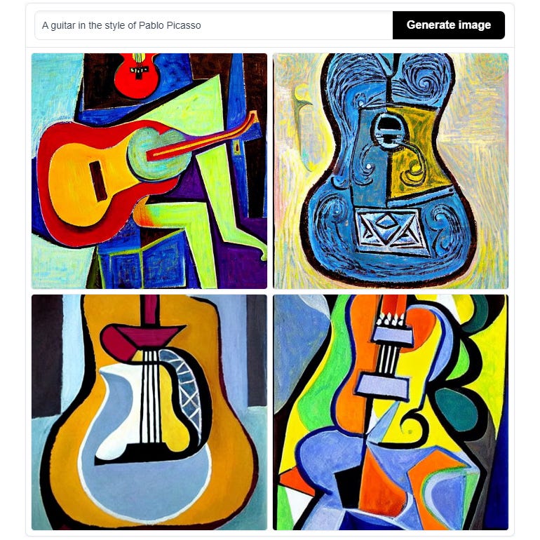 Stable Diffusion: Picasso guitar