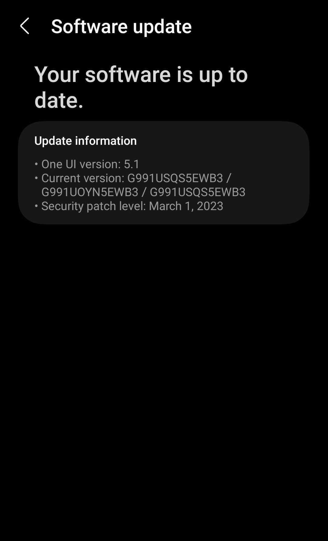 An updated patch shown for a Samsung Galaxy phone.