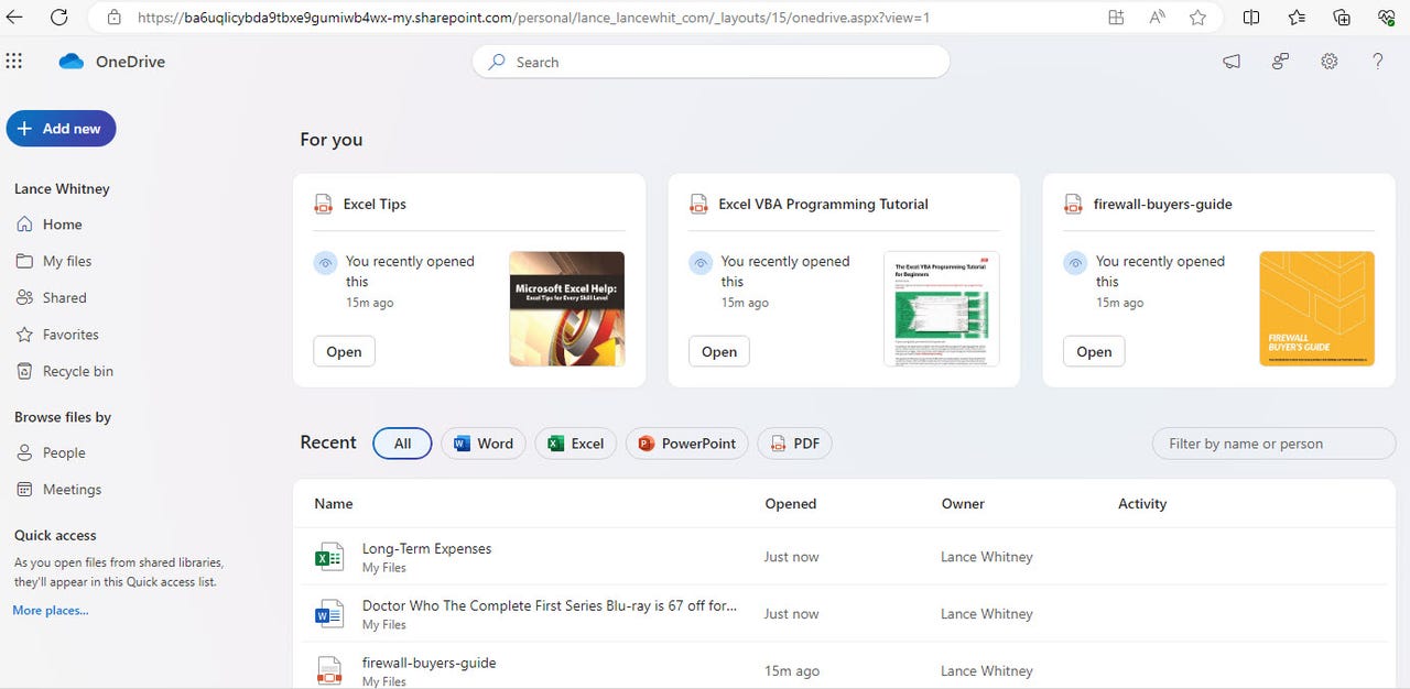 The new look and layout for Microsoft OneDrive