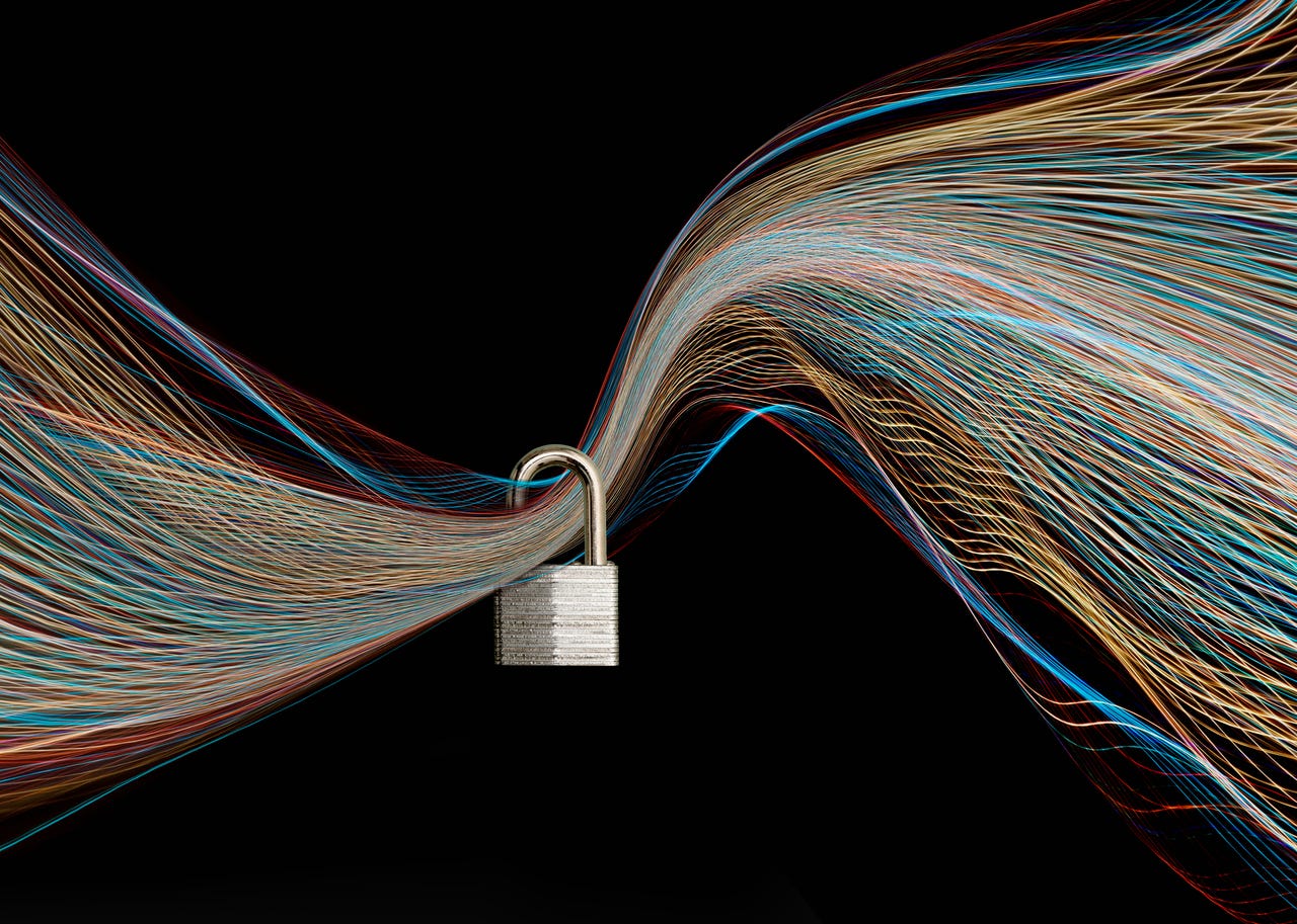 Lock with abstract data flowing through it