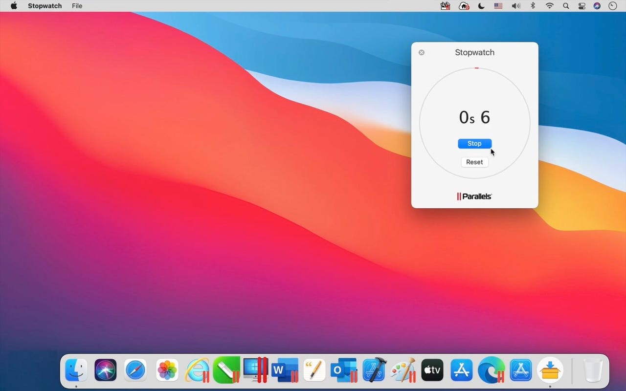 Parallels Toolbox for Mac: Stopwatch