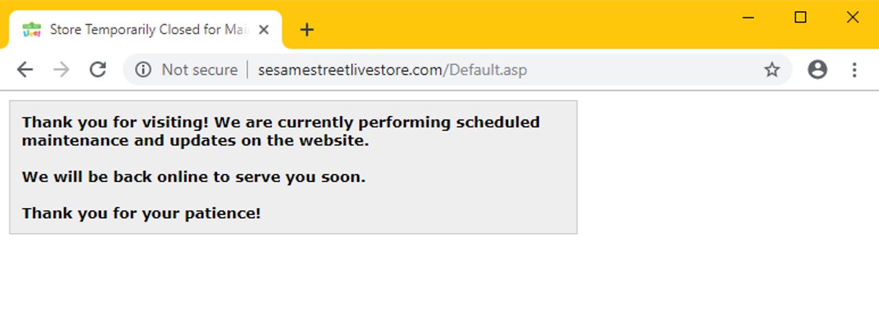 Sesame Street site in maintenance mode