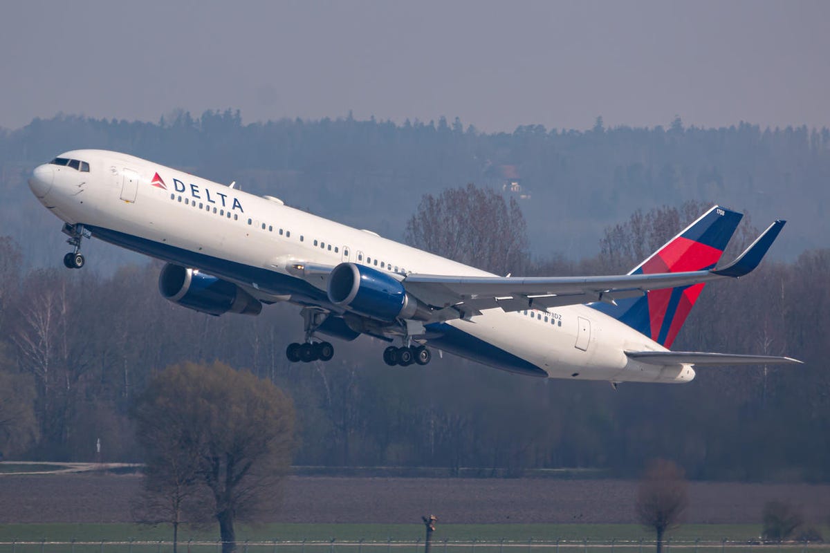 Delta Air Lines Boeing 767 airplane at Munich Airport