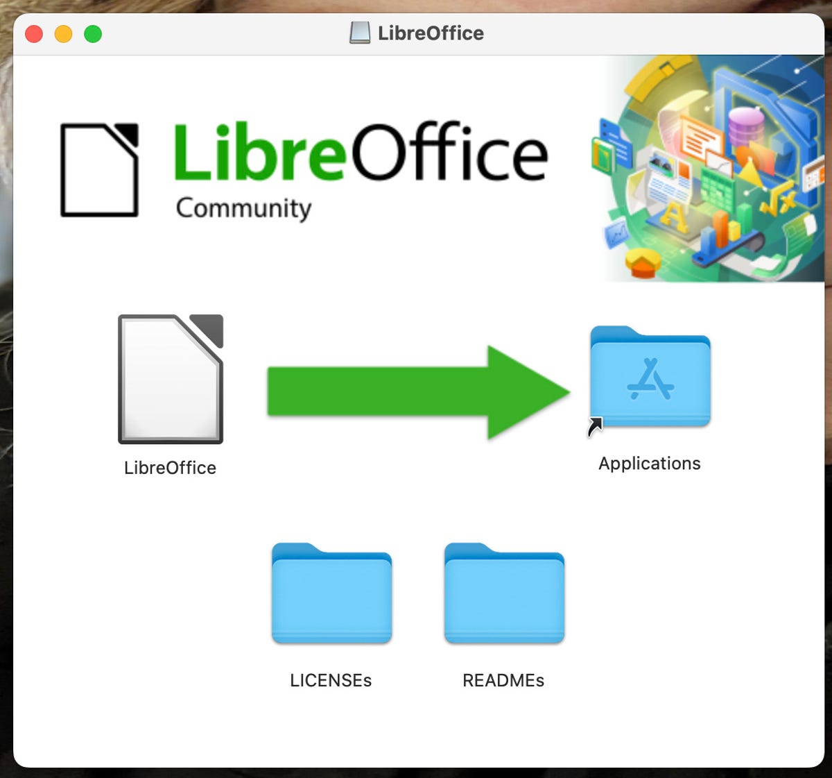 نصب کننده LibreOffice MacOS.