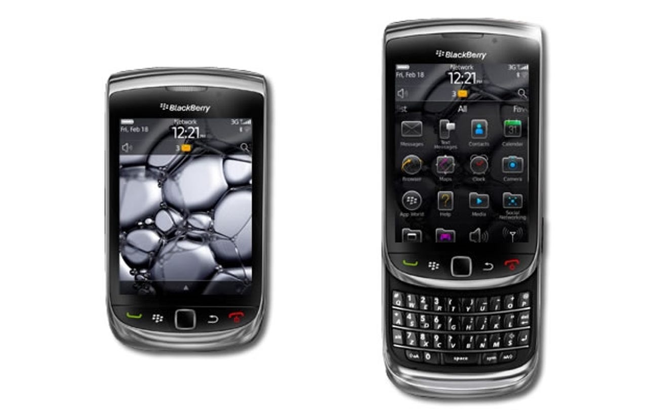 The BlackBerry Torch 9800, with RIM's new BlackBerry 6 OS