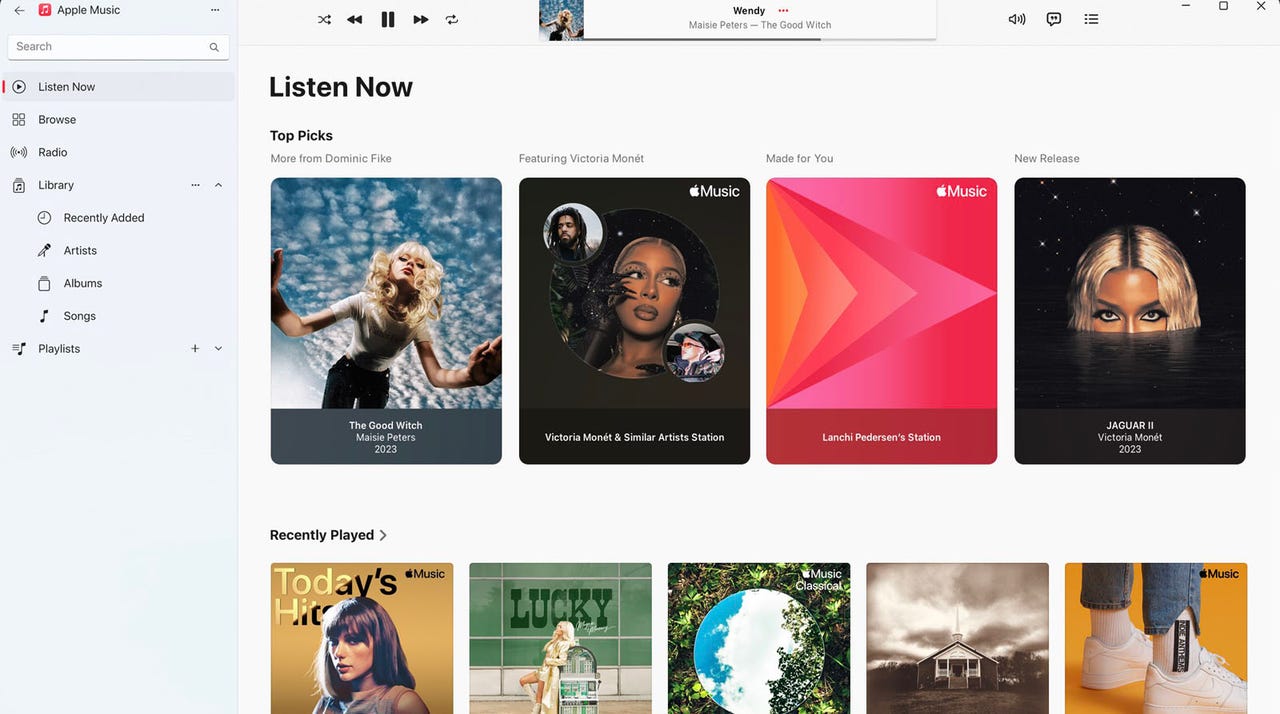 Apple's Music app for Windows