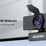 Close-up of a NexiGo N60 webcam mounted on a laptop monitor