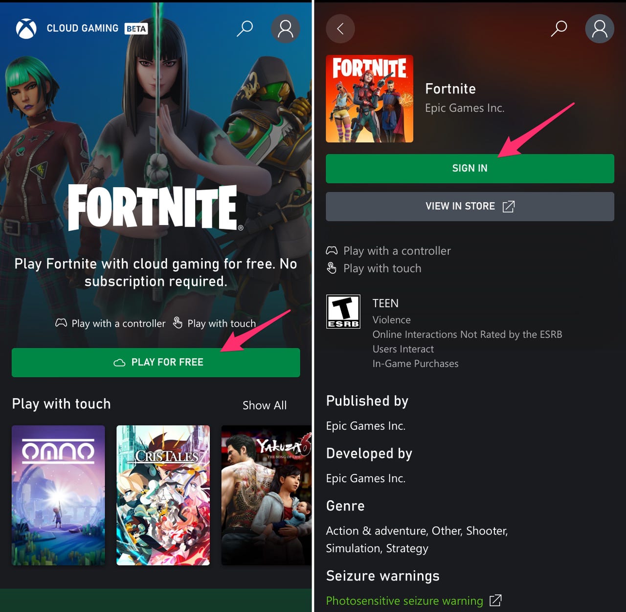 How to play Fortnite mobile with Xbox Cloud Gaming on iPhone