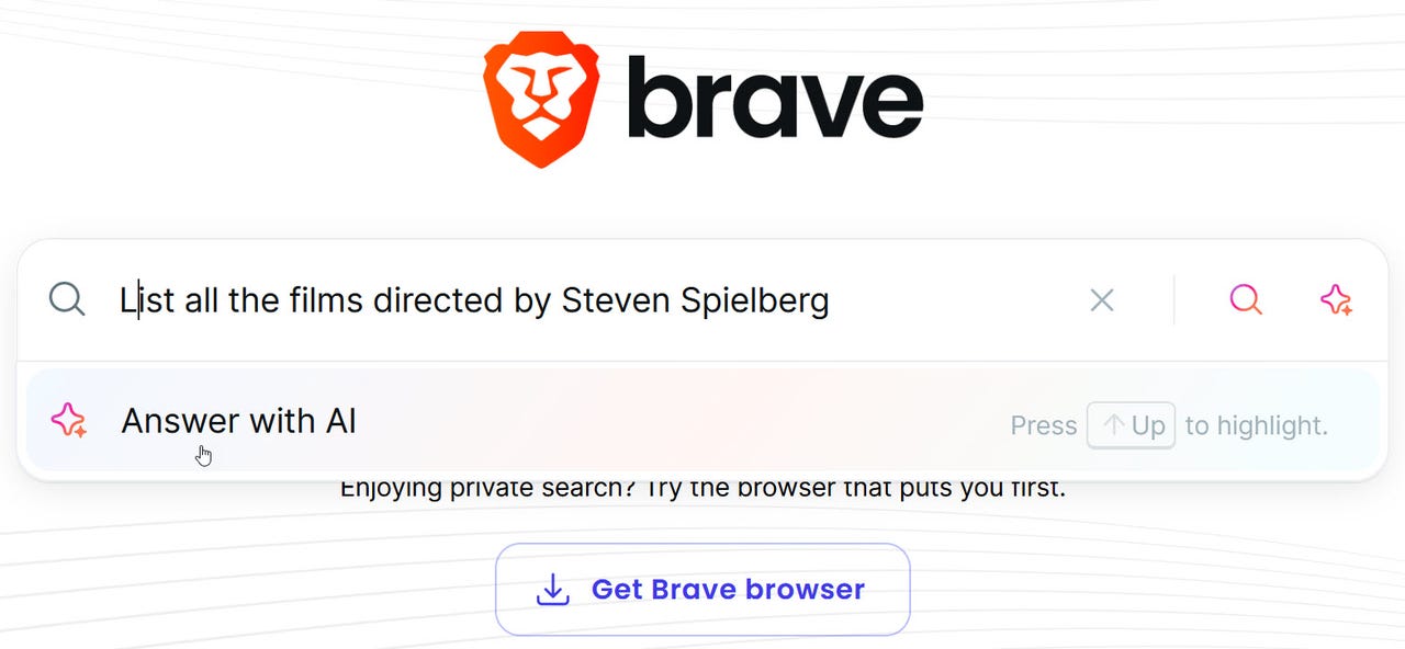 Brave's Answer with AI feature