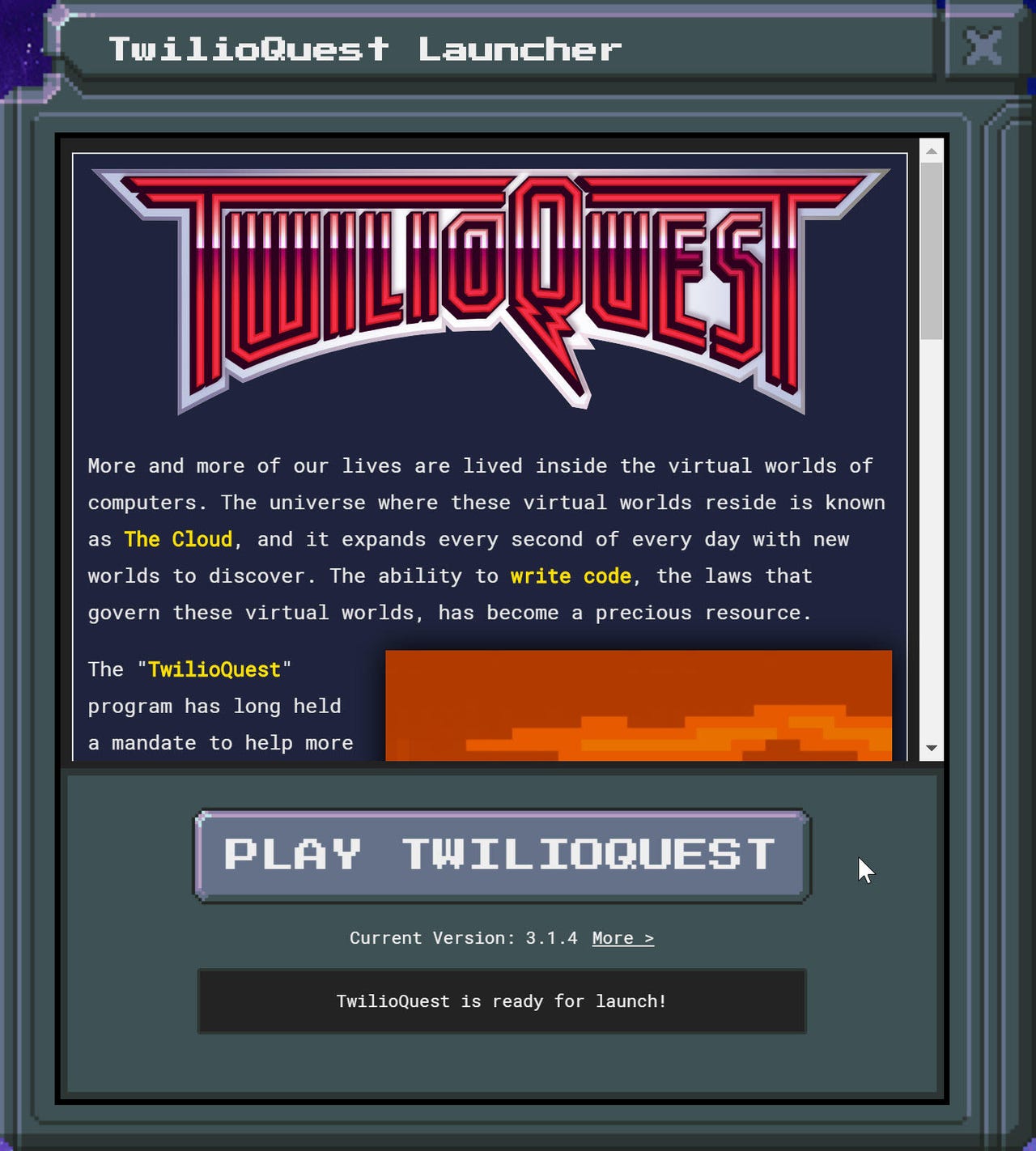 TwilioQuest start screen