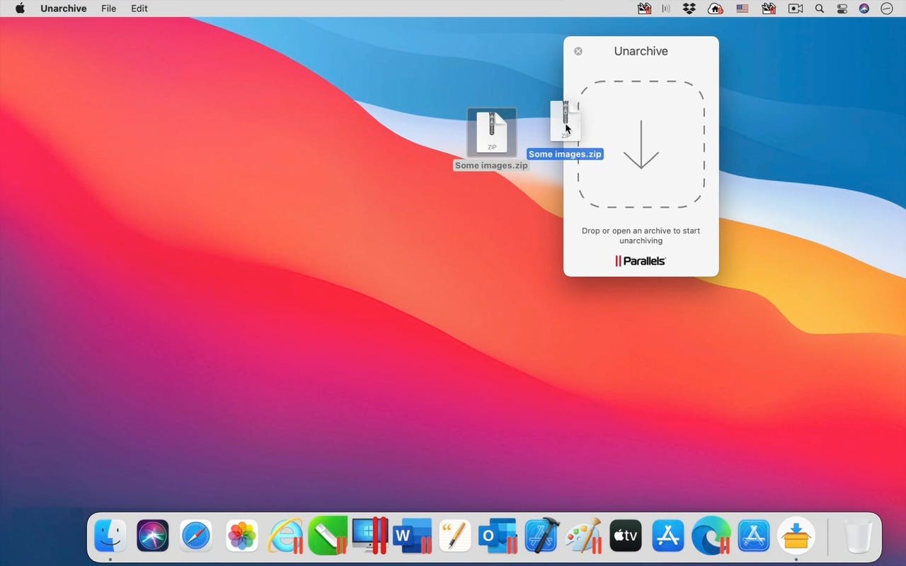 Parallels Toolbox for Mac: Unarchive