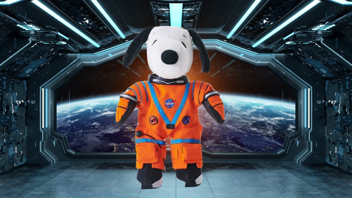Astronauts onboard the Artemis mission spacecraft include Snoopy and Shaun the Sheep