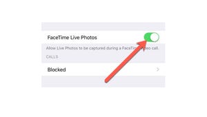 Turn off FaceTime Live Photos