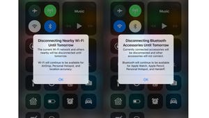 Changes with how the Wi-Fi and Bluetooth buttons in Control Center work