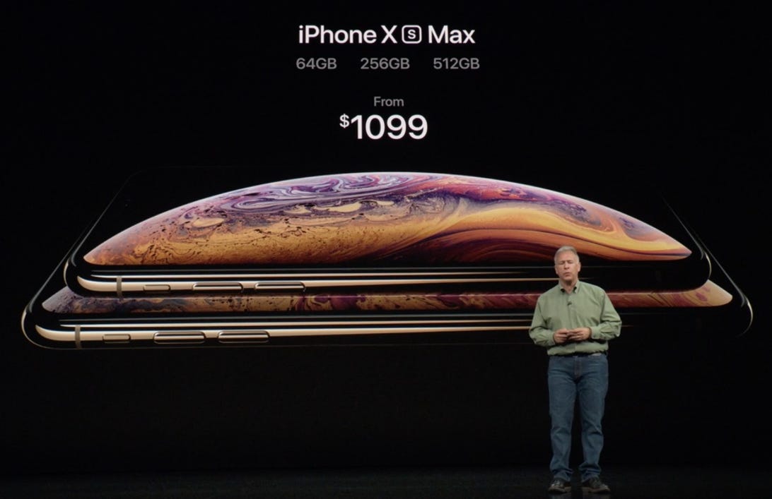 iPhone XS Max pricing and storage capacities