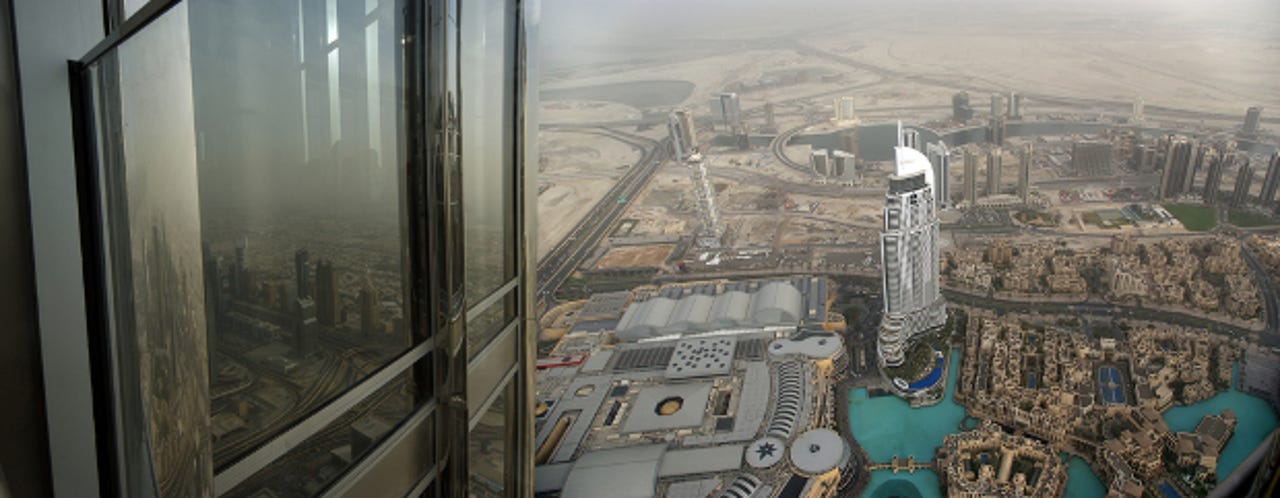 The view from the world's tallest building, the Burj Khalifa. When it comes to architecture and tech, Dubai thinks big.