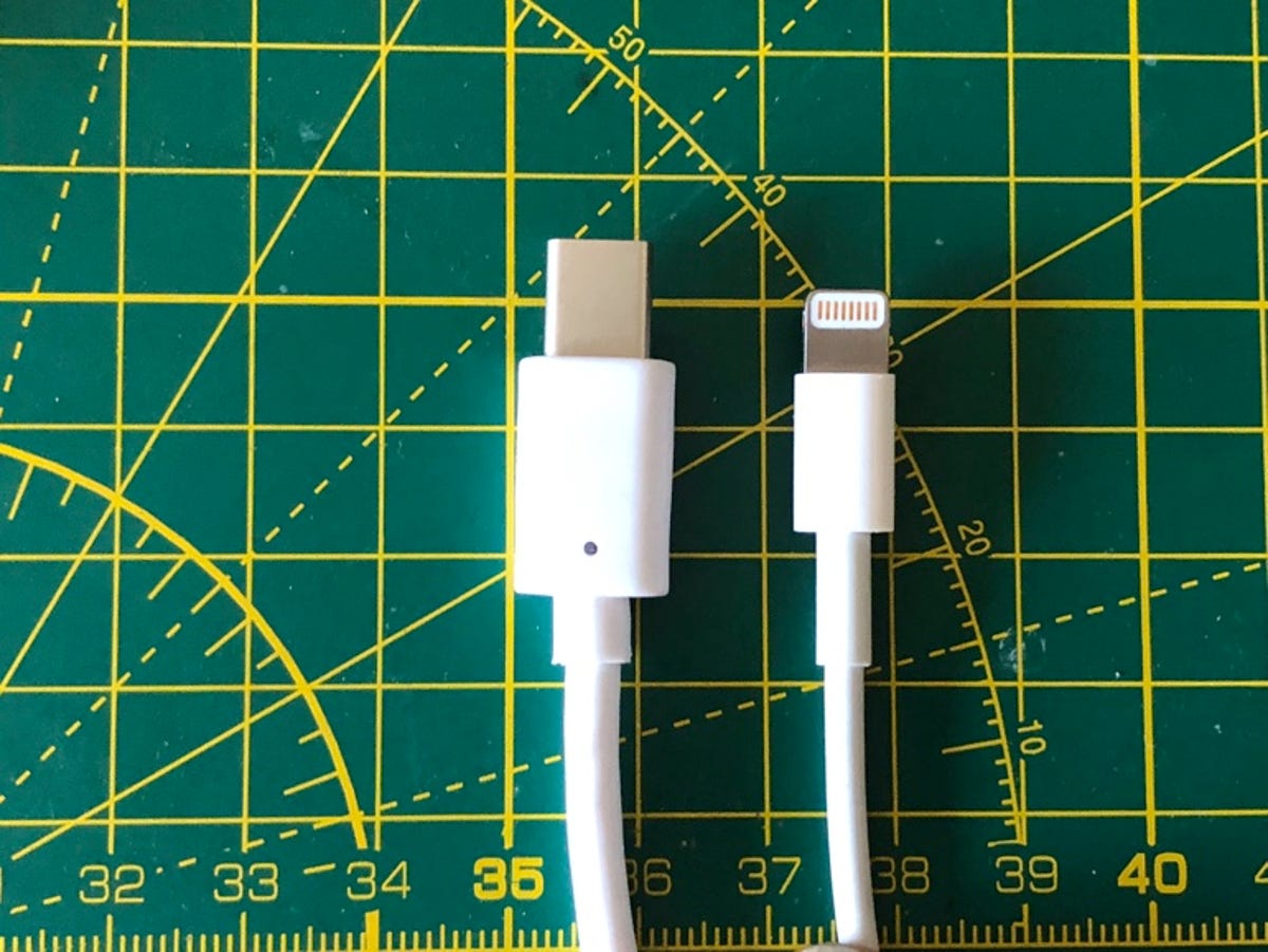 an Apple Lightning cable 