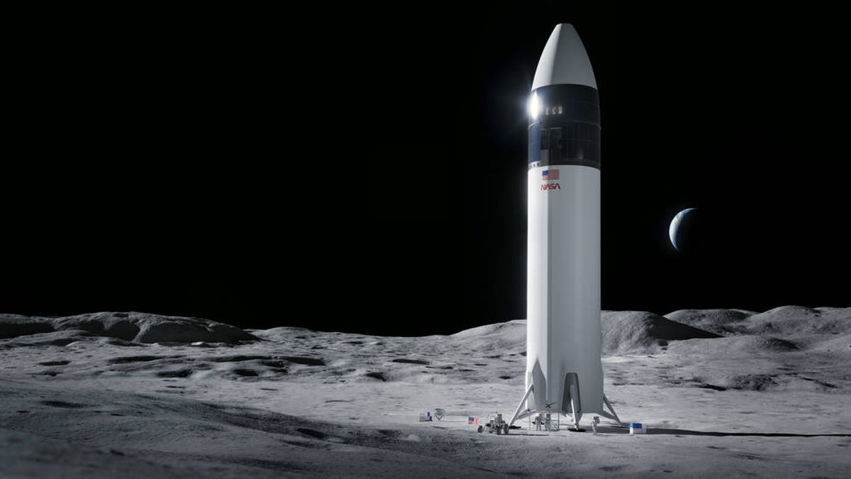 Illustrazione di SpaceX del lander sulla luna