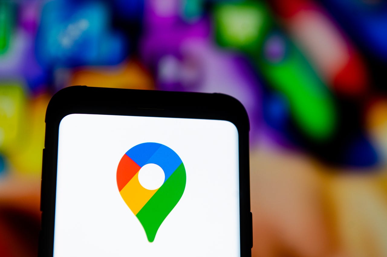 Google Maps logo on phone