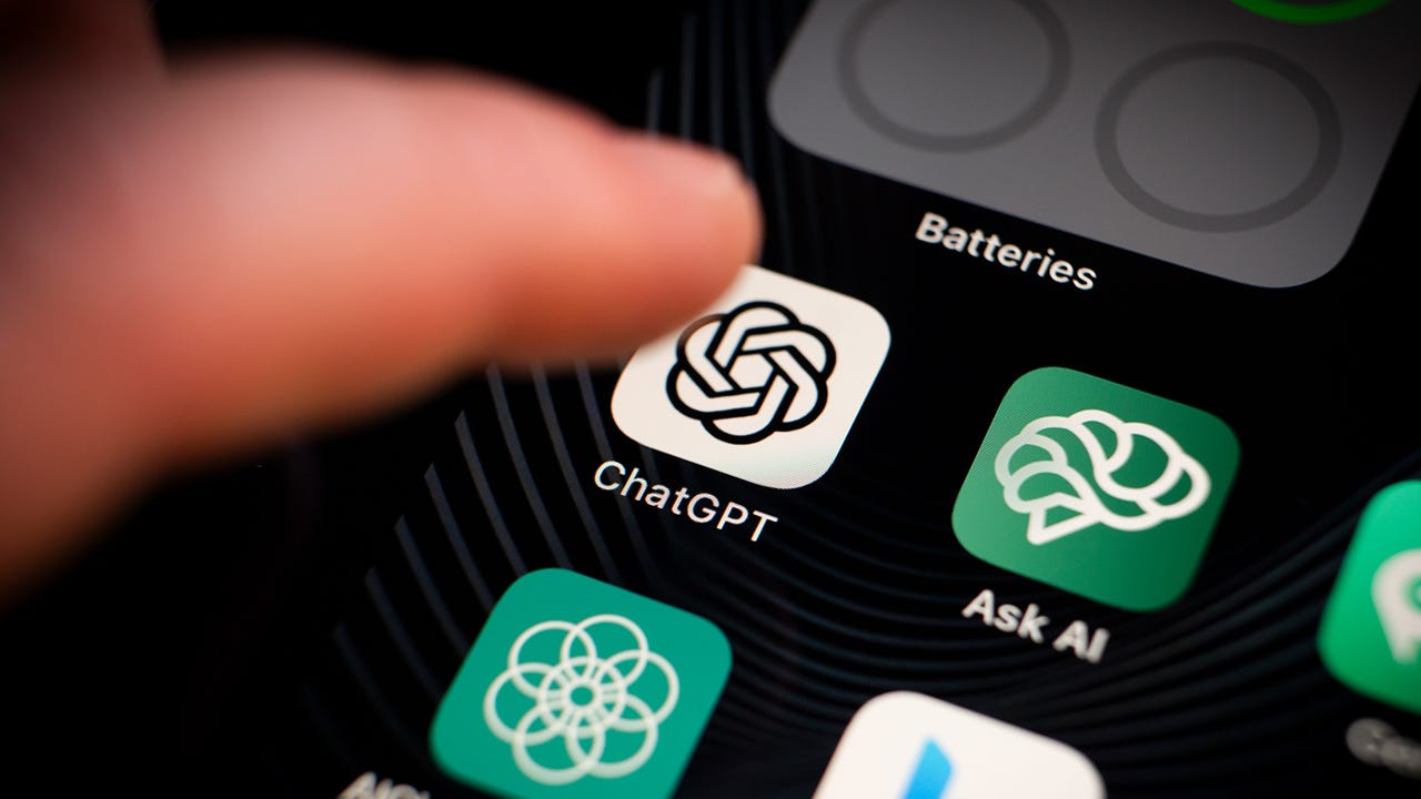 AI chat apps are seen on a mobile device.