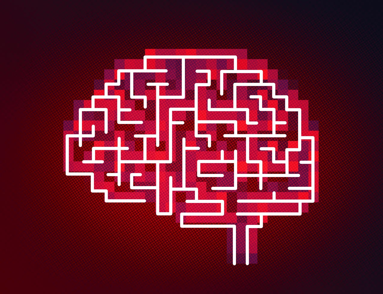 Red computerized brain