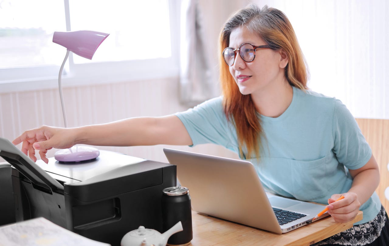 Person using printer