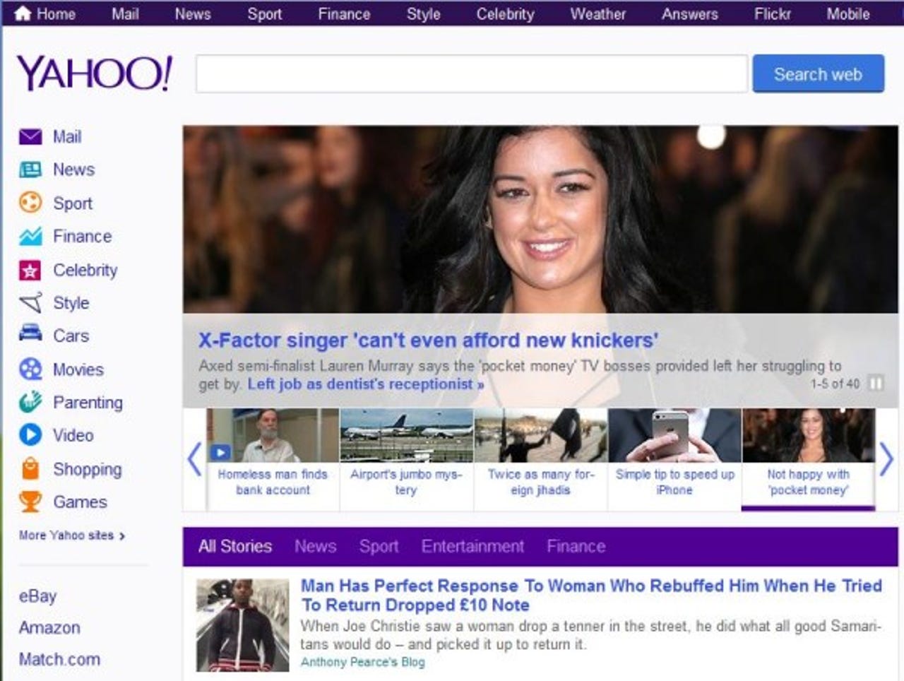 Yahoo's front page