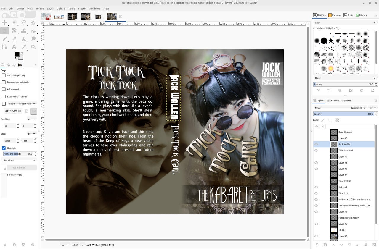 Using GIMP to edit a book cover