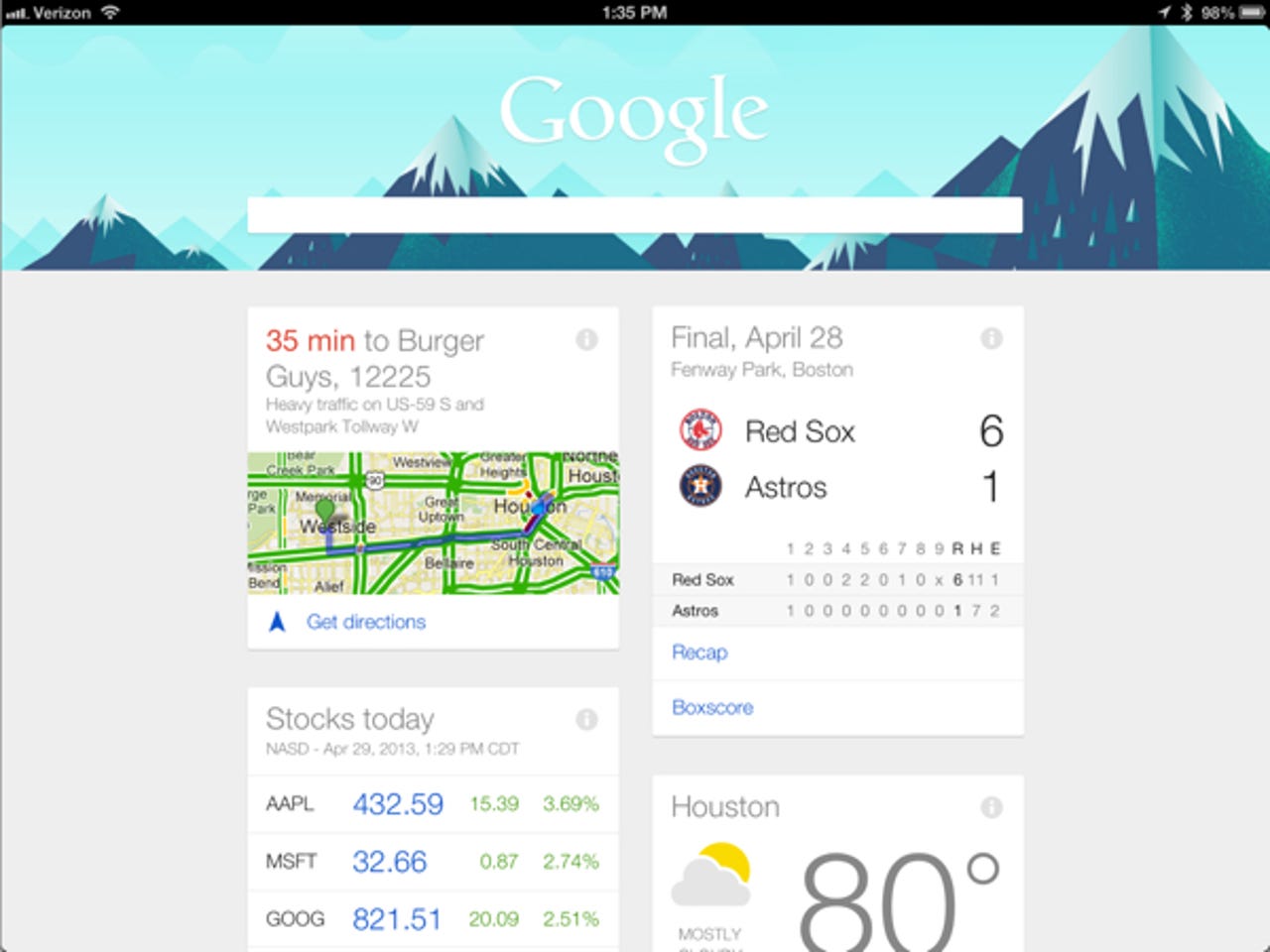 Google Now iPad