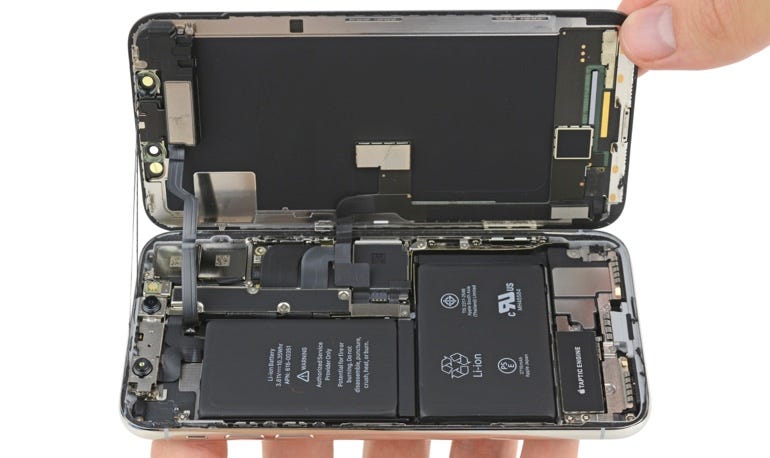 The iPhone X dual-cell battery