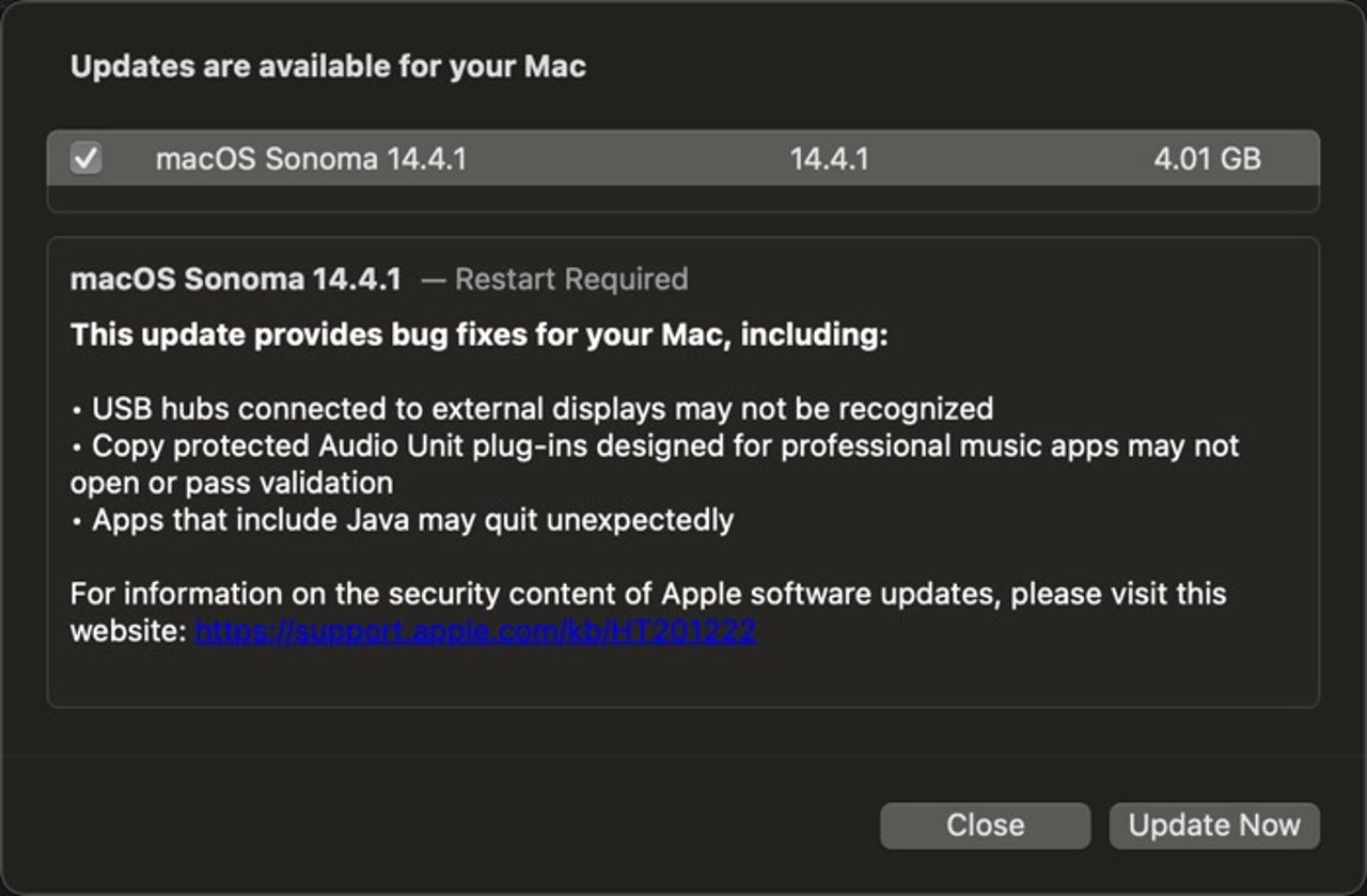 macOS 14.4.1 update.