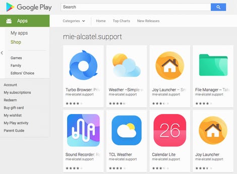 mie-alcatel.support account on Google Play