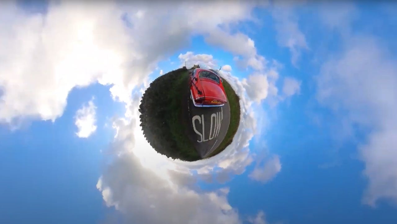 Jaguar car floating in a sky