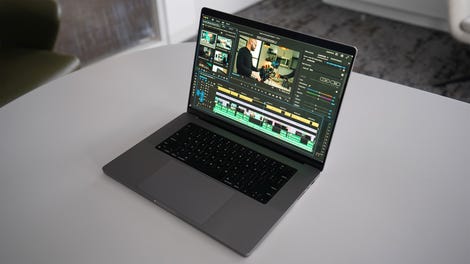 The MacBook Pro on a table.