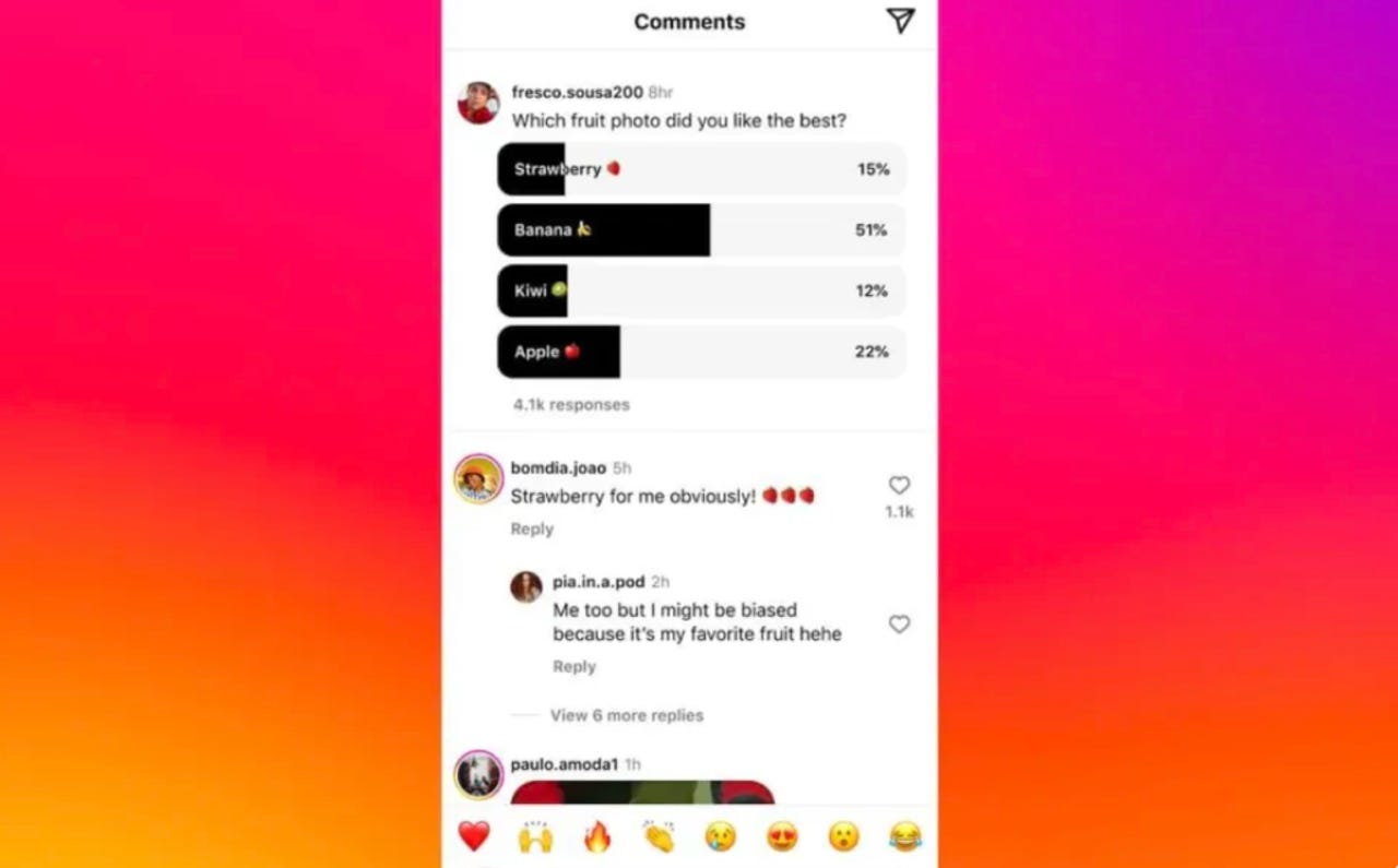 Instagram polls in comments