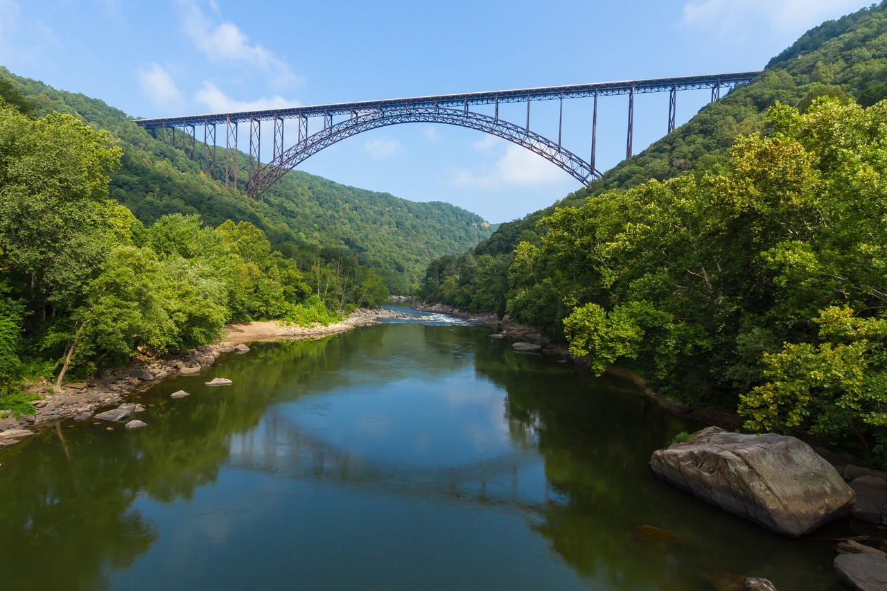 West Virginia bridge in spring time