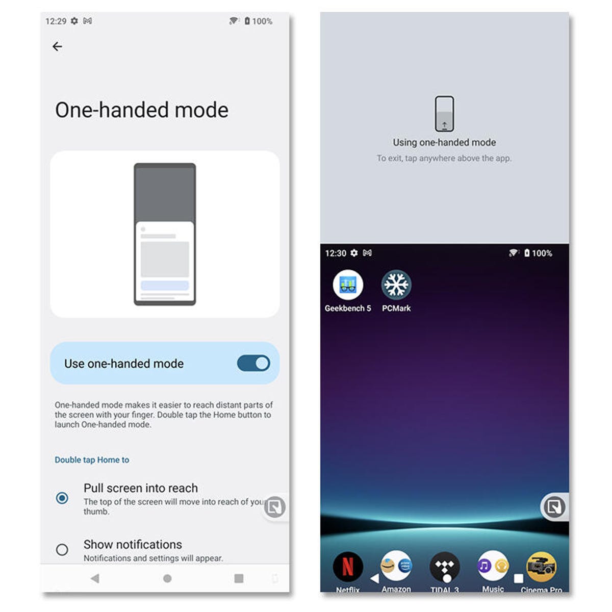 Sony Xperia 1 IV: One Handed Mode