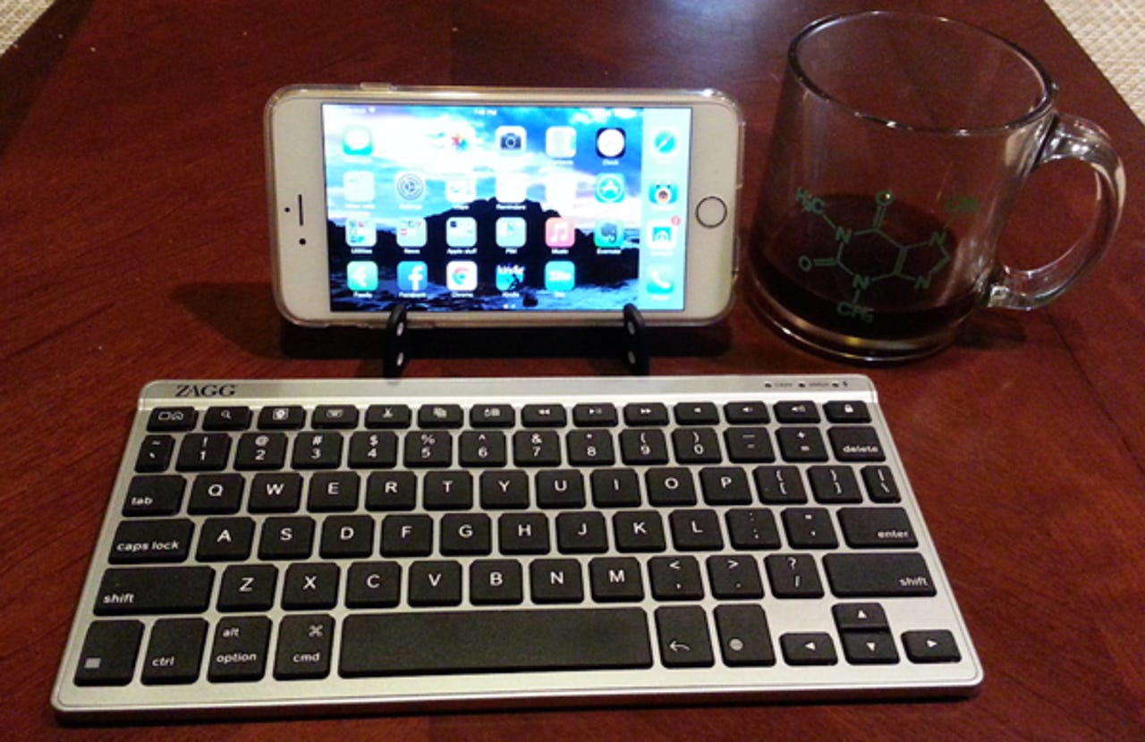 iPhone 6 Plus with keyboard