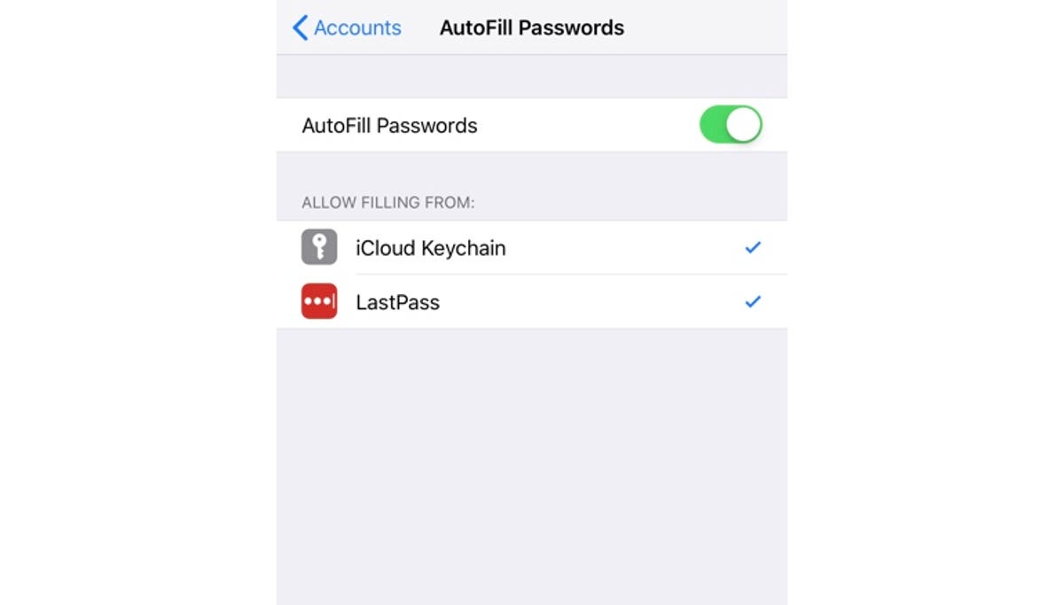 Password AutoFill and third-party password managers