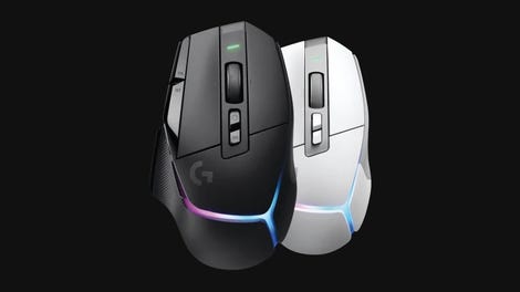 Logitech G502 Plus in black and white