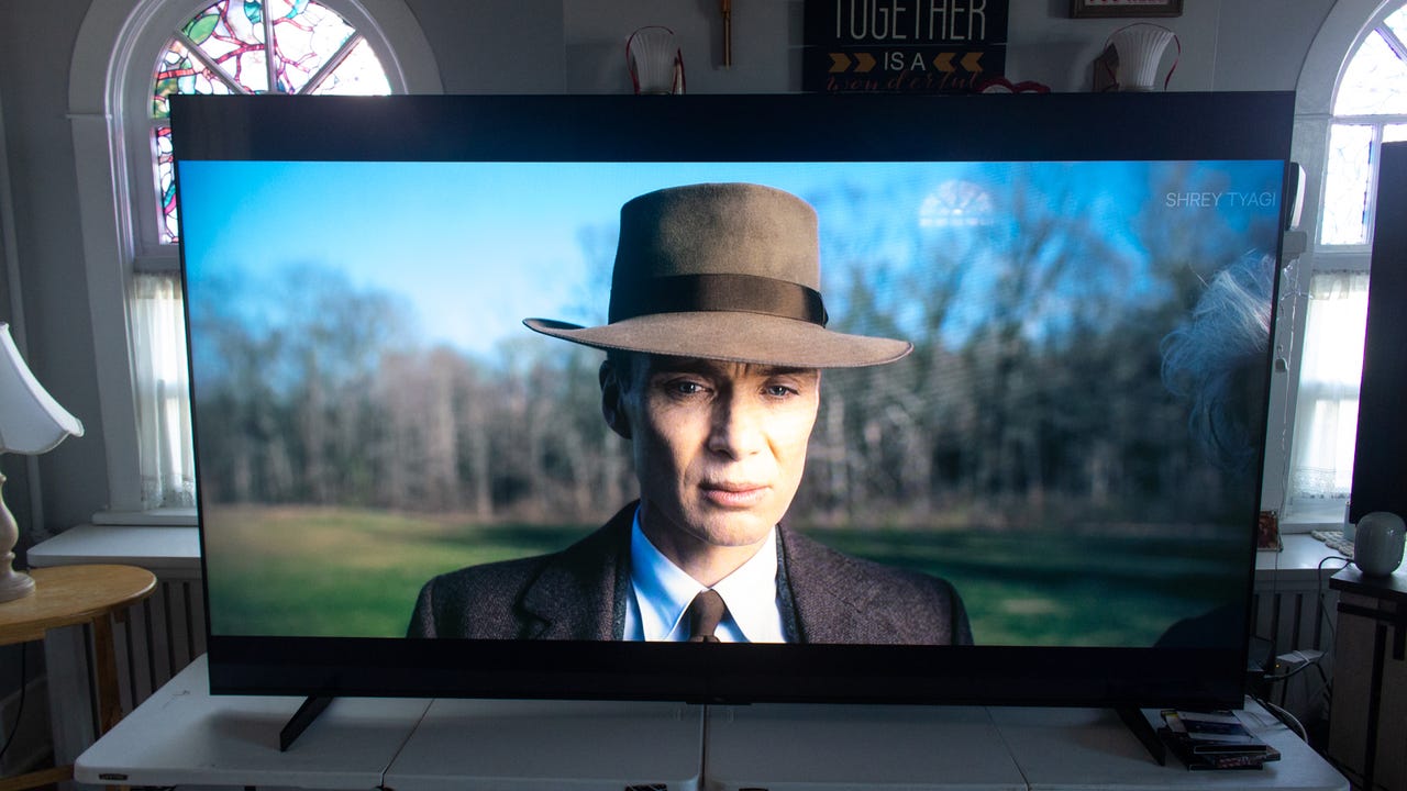 TCL 98-inch S55 series TV playing Oppenheimer