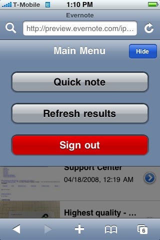 iPhone-optimized Evernote client improves an already great service