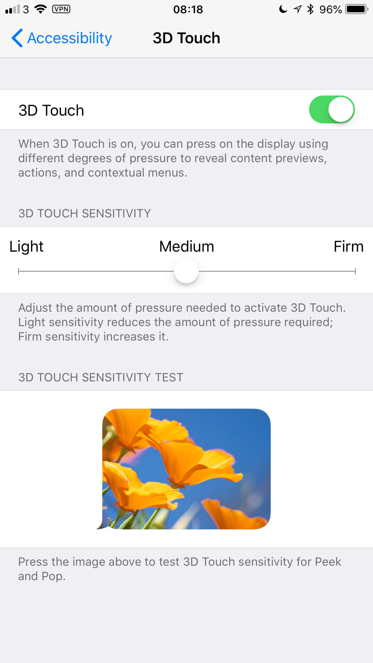 Customize 3D Touch press