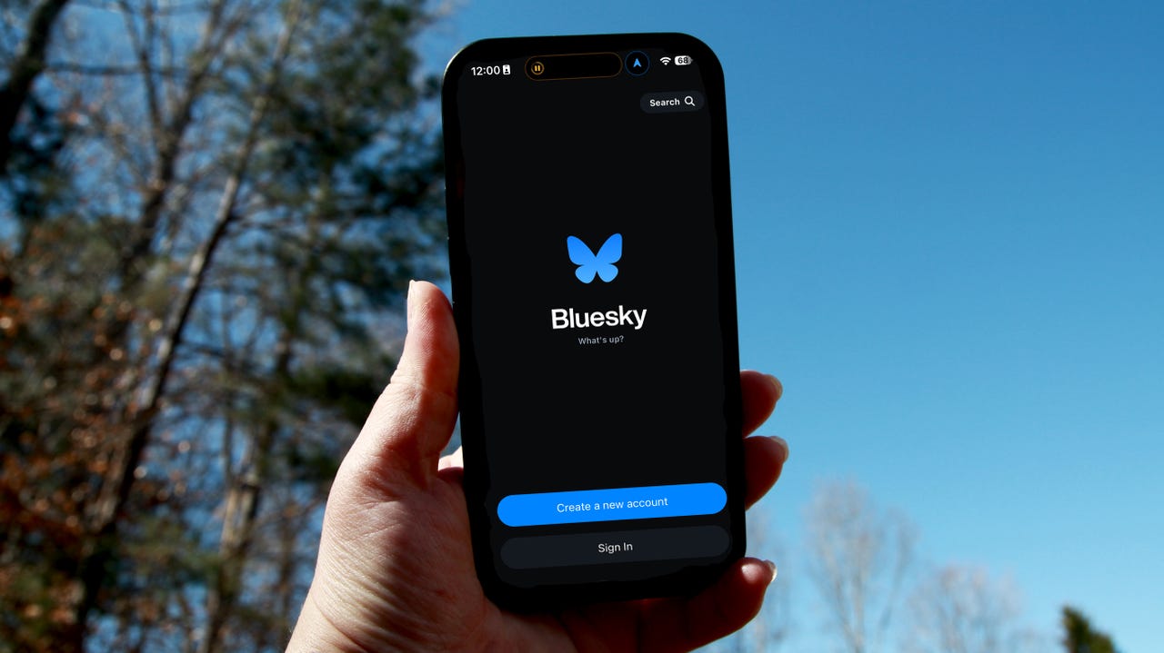 Aplicación Bluesky abierta en iPhone