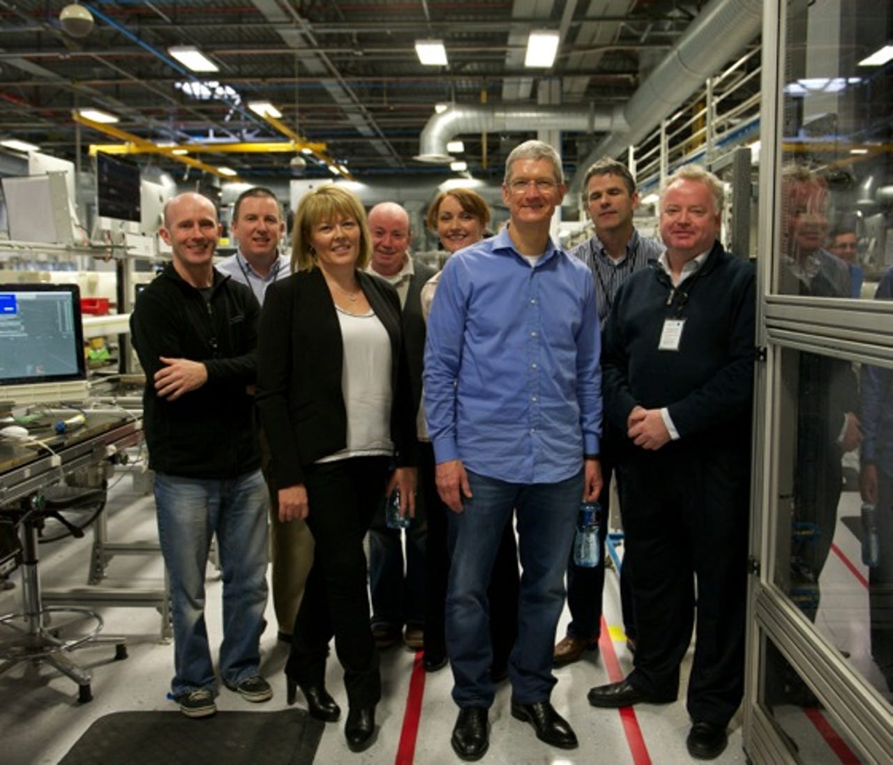 Apple CEO Tim Cook visiting the company's Cork facility earlier this year