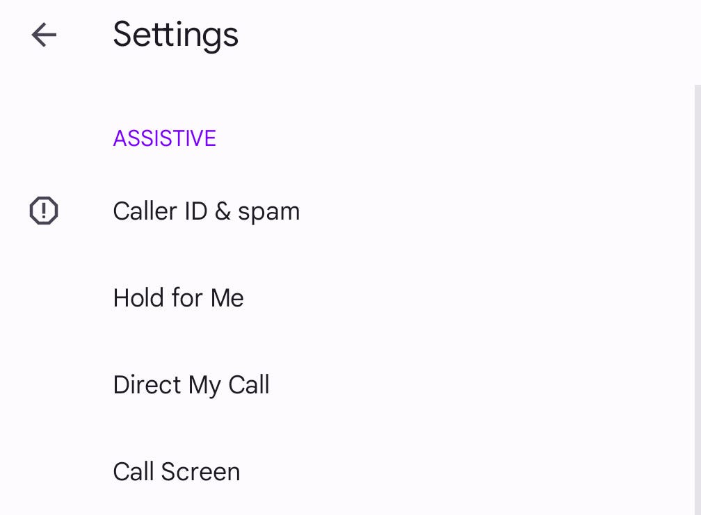 The Call Screen option in Android 14.