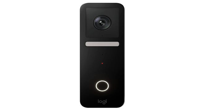 Black Logitech video doorbell