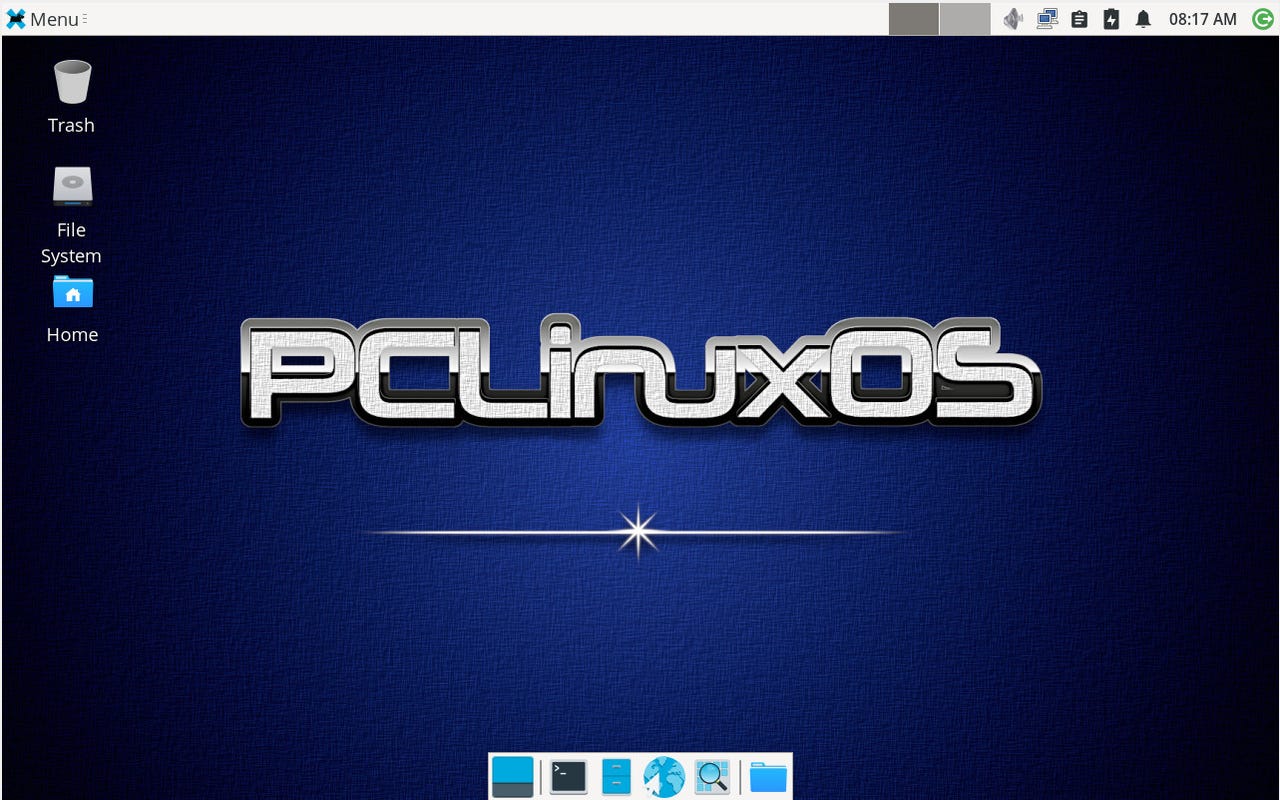 The default Xfce PCLinuxOS desktop.